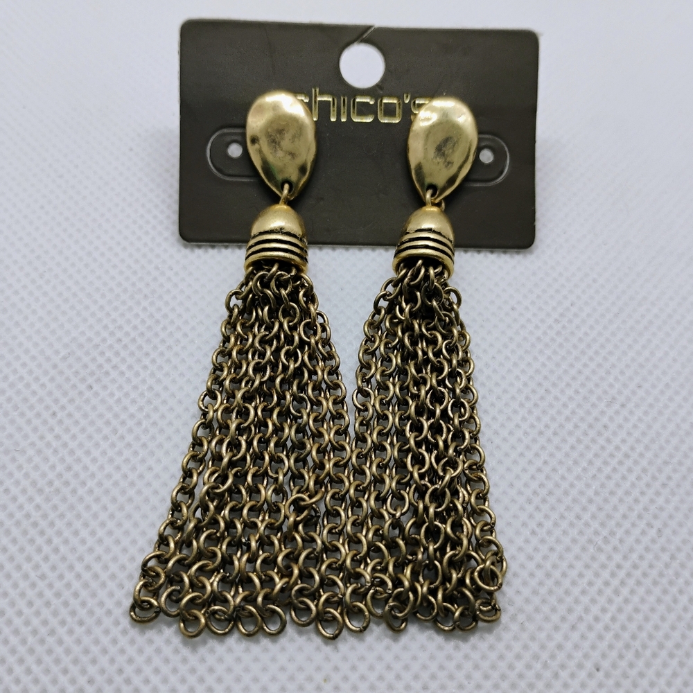 Chicos gold chain earrings